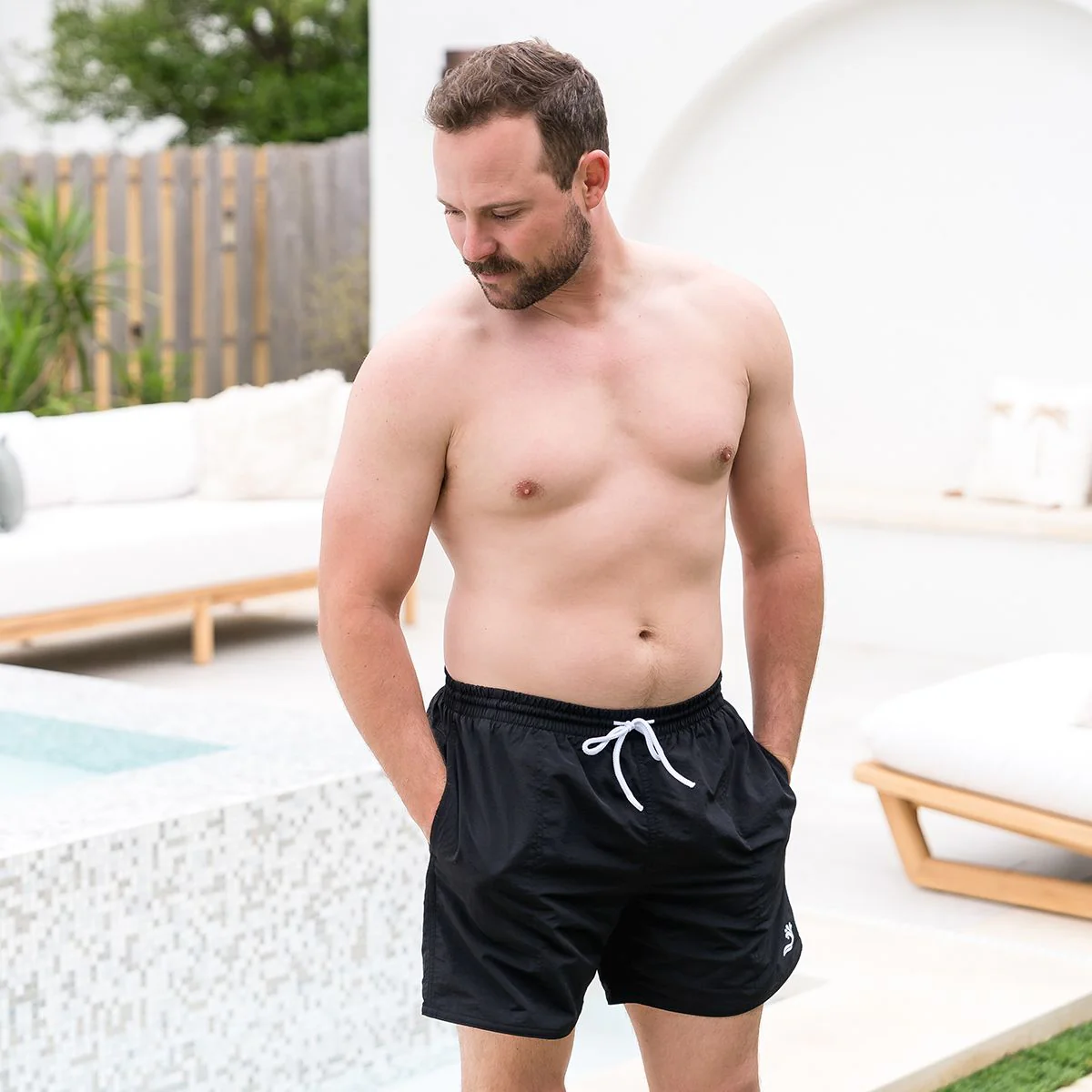 Mens Swim Shorts Black - Image 5