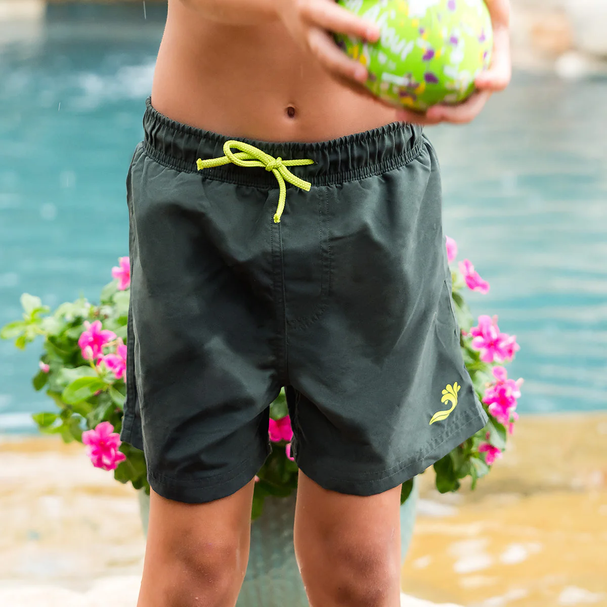 Boys Swim Shorts Forest Green - Image 6