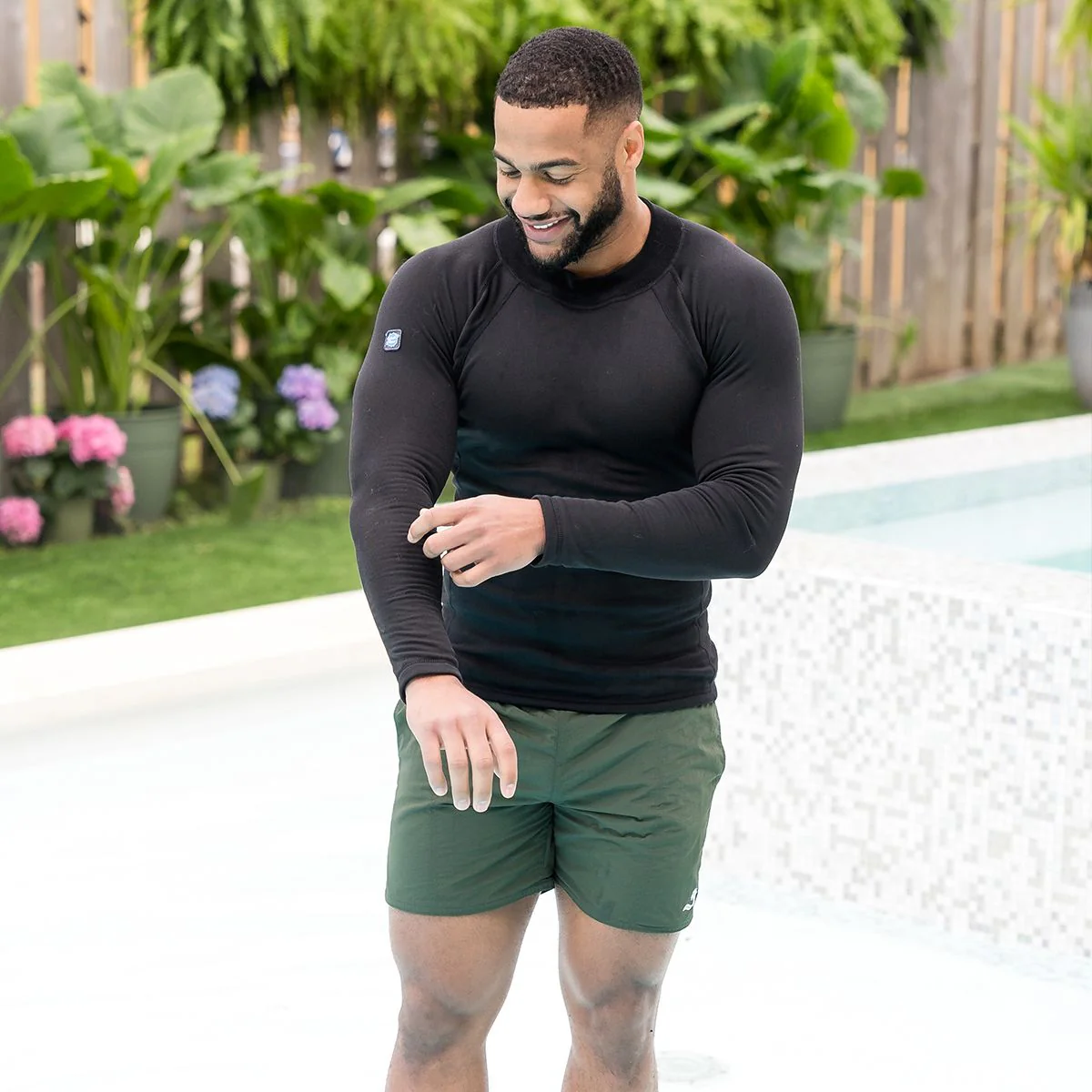 Mens Swim Shorts Forest Green - Image 4