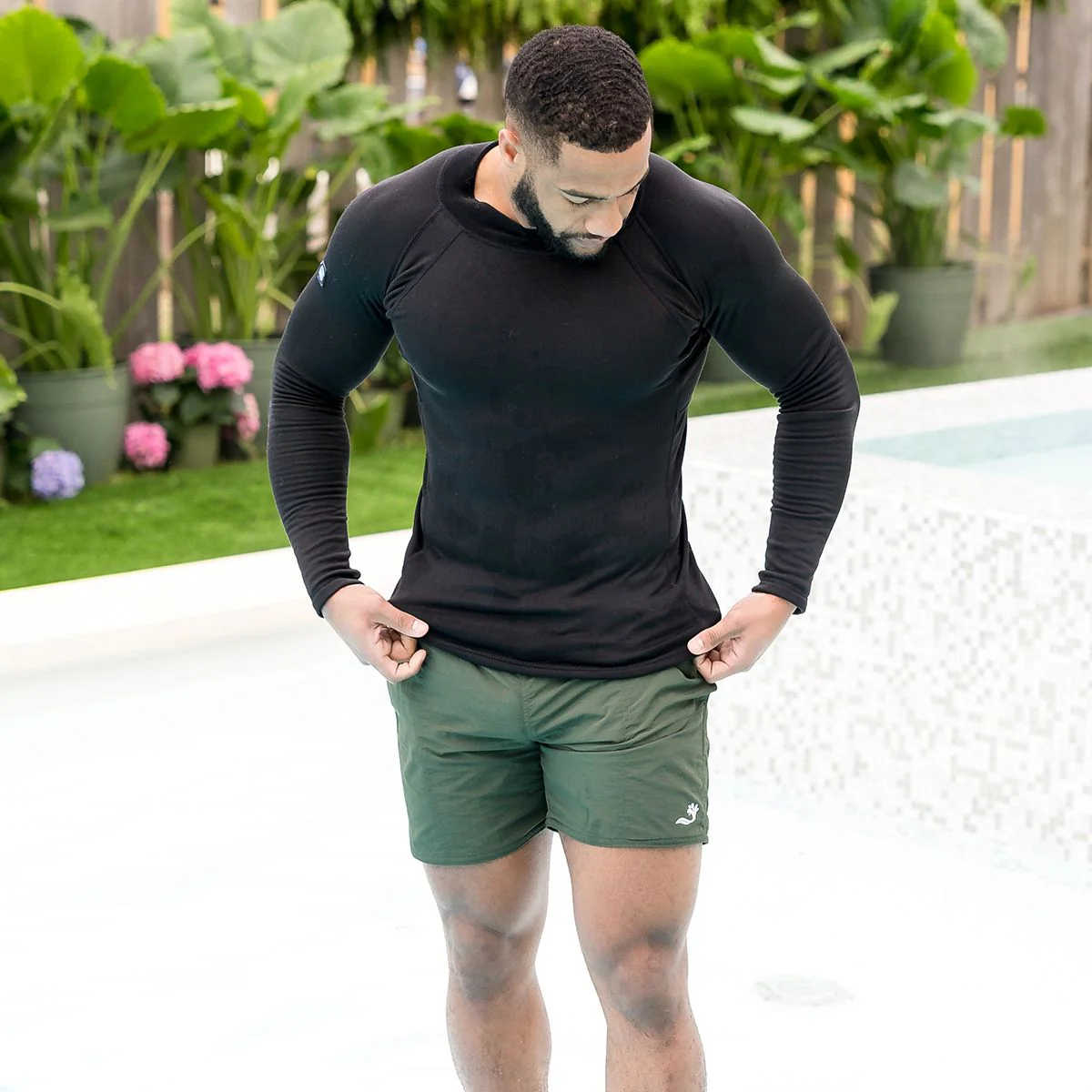 Mens Swim Shorts Forest Green - Image 5