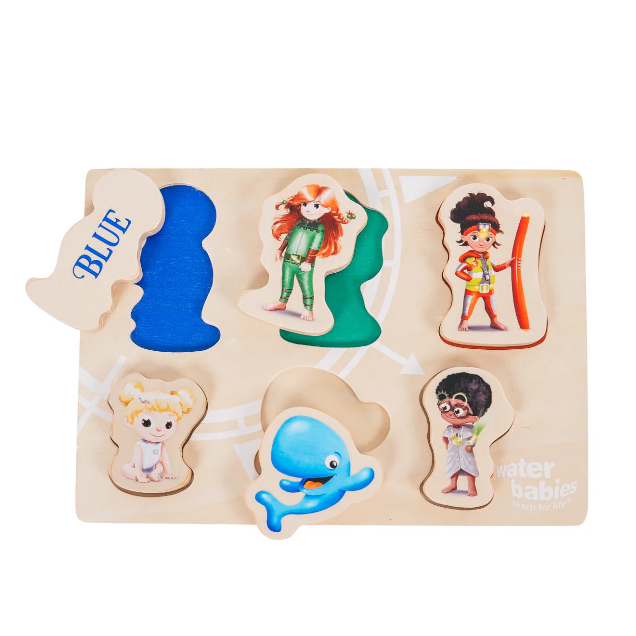 Water Babies Swimvincibles Chunky Wooden Puzzle (6 Pieces) - Image 2