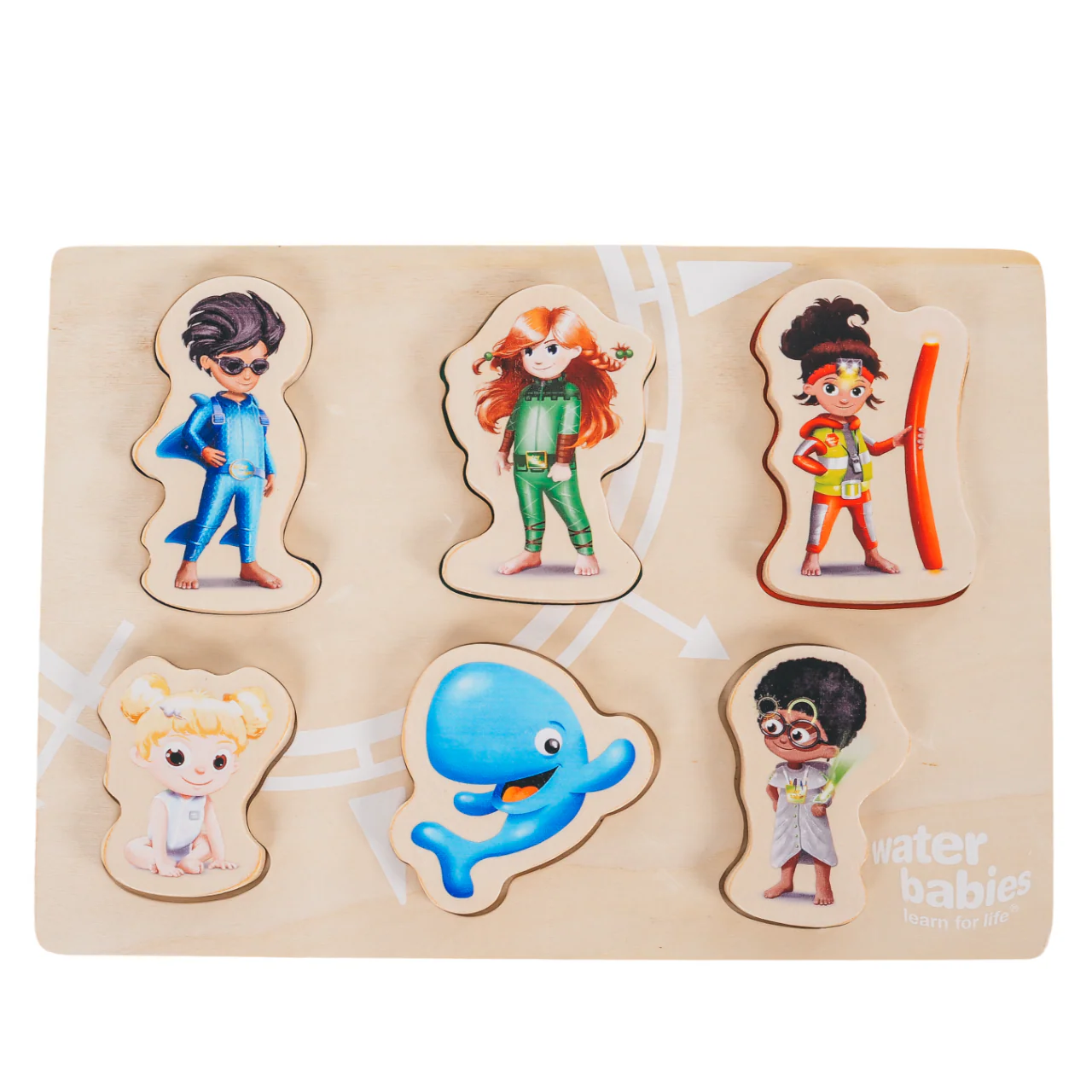 Water Babies Swimvincibles Chunky Wooden Puzzle (6 Pieces) - Image 3